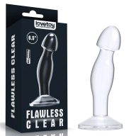   Prosztata masszírozó, Lovetoy, Flawless Clear, 16,5 cm, átlátszó, tapadókorongos, rugalmas, vízálló, bőrbarát TPE