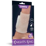   Vibrátoros péniszgyűrű, Lovetoy, Vibrating Spiral Knights Ring II, 6–10 cm, 4,5–4,9 cm, fehér, TPE, spirál mintás, elemes (1 x CR2032), 1 sebességű