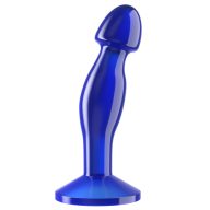   Prosztata masszírozó, Lovetoy, Flawless Clear Prostate Plug, 16,5 cm, 3,5-3,9 cm átmérő, áttetsző kék, TPE, rugalmas, tapadókorongos, vízálló