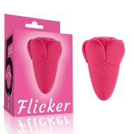   Csiklóvibrátor, Lovetoy, Flicker, 6-10 cm, piros, rózsa formájú, szilikon, akkumulátoros, vízálló, 5 rezgési mód + 5 lüktetés, kezdőknek is