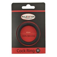   Péniszgyűrű, Malesation, Silicone Cock Ring, M méret, 4–4,4 cm átmérő, fekete, szilikon, vízálló, érdesített külső rész a fokozott izgalomért