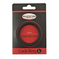   Péniszgyűrű, Malesation, Silicone Cock Ring, 4,5–4,9 cm átmérő, fekete, szilikon, vízálló, érdesített külső rész, hosszabb erekcióhoz és fokozott élvezethez