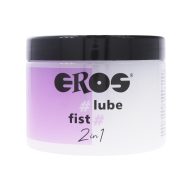   Vegyesbázisú síkosító, Eros, 2-in-1 Lube & Fist, 500 ml, áttetsző, hibrid (víz- és szilikonbázisú), óvszerbarát, illat- és ízmentes