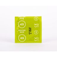   Óvszer, Mister Size, 49 mm, 1 db, átlátszó, ultravékony (0,05 mm), síkosított, spermatartállyal, természetes latex, sima