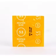   Óvszer, Mister Size, 53 mm, 1 darab, átlátszó, ultra-vékony (0,05 mm), síkosított, spermatartályos, természetes latex, sima felület
