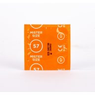   Óvszer, Mister Size, 57-es, 5,7 cm átmérő, átlátszó, síkosított, ultravékony, spermatartó, természetes latex, 1 darab