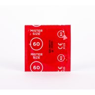   Óvszer, Mister Size, 60 mm, 1 darab, átlátszó, ultra-vékony (0,05 mm), síkosított, spermatartó, vegán, sima, természetes latex