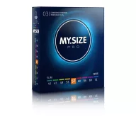   Óvszer, My Size Pro, 57 mm nominális szélesség, 3 darabos kiszerelés, áttetsző, kényelmes illeszkedés, megbízható, diszkrét védelem pároknak