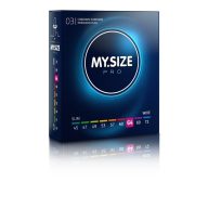   Óvszer, My Size Pro, 6,4 cm névleges szélesség, 3 darab, átlátszó, latex, kényelmes, méretre szabott illeszkedés