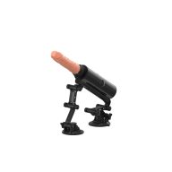   Szexgép, Mistress, Sex Machine VI, 11–15 cm, testszínű, melegítős, vezeték nélküli távirányítós, 9 mód, tapadókorongos, adapteres