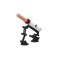   Szexgép, Mistress, Sex Machine VII, 11-15 cm, testszínű, távirányítós (1 x CR2032), 9 frekvenciás, melegítős, tapadókorongos, adapteres, PVC
