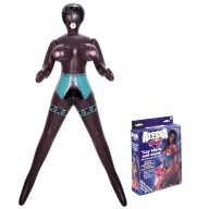   Felfújható szexbaba, Nmc, Alecia King, 165 cm, fekete, életnagyságú, szexi fehérneművel, mintás harisnyával, realisztikus, ftalátmentes PVC