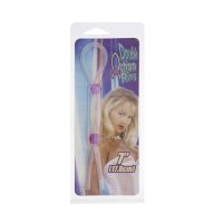   Állítható péniszgyűrű, NMC, Silicon Cock Ring With 2 Beads, 18 cm, lila, szilikon, vízálló, két gyönggyel