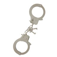   Fém bilincs, Nmc, Hand Cuffs, 6–6,9 cm csuklóátmérő, ezüst, két kulccsal, zárható, erős, BDSM szerepjátékokhoz