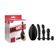   Anál zuhany, NMC, Anal Cleansing System, 275 ml, fekete, szilikon, 3 cserélhető fejjel, zuhanycsőre csatlakoztatható, vízálló