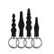 Análdugó szett, NMC, Back Up Butt Plug Kit, 4 darabos, 8-10 cm, átmérő 1,8-2,4 cm, fekete, szilikon, vízálló, biztonságos fogóval