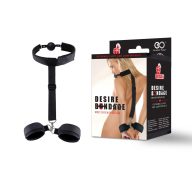   Kikötöző szett, Nmc, Domination Restraints - Desire Bondage, 4-4,4 cm, fekete, szilikon, állítható, szájpecekkel
