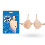   Felfújható mellek, NMC, Jolly Booby, F-kosárig, testszínű, hordható, állítható pánttal, egyenként felfújható, PVC, vicces ajándék