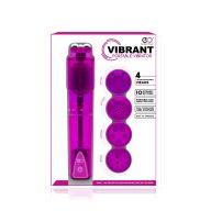   Mini vibrátor, Nmc, Vibbrant Portable, 11-15 cm, lila, 10 fokozat, cserélhető fej, 4 féle stimuláló felület, ABS, 1 x AA elemes, kezdőknek ideális