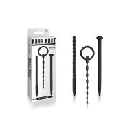   Húgycsőtágító szett, NMC, Knot-Knot 3-in-1, 3 db, 12,5–15,2 cm, 0,3–0,8 cm, fekete, szilikon, gyűrűs, sima és bordázott, BDSM-fetish