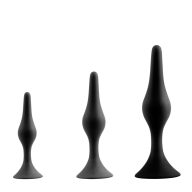   Análdugó szett, NMC, Back Up, 3 db (8 cm/2 cm; 10 cm/2,5 cm; 14 cm/3 cm), fekete, szilikon, tapadókorongos, vízálló, kezdőknek