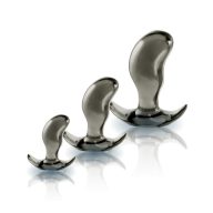   Análdugó szett, Nmc, Black Axinite 3-in-1 Set II, 13–18 cm hossz, 4,6–6,6 cm átmérő, füstszínű, 3 darabos, flexibilis, TPE, vízálló