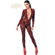   Cicaruha, Noir Handmade, Kink Royal Catsuit, L, bordó, poliészter