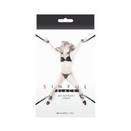   Ágyhoz rögzíthető kötöző szett, NS Toys, Sinful Black, 25–70 cm állítható pántok, fekete, vinyl, erotikus BDSM kiegészítő