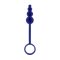 Anál golyósor, NS Toys, Renegade Ripcord, 21–25 cm, kék, szilikon, vízálló, uniszex, 4 részes, rugalmas, kihúzó gyűrűvel