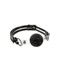   Golyós szájpecek, NS Toys, Bare Bondage Ball Gag, 4-4,4 cm, fekete, polietilén, állítható pánt, BDSM fetish