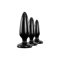   Análdugó szett, NS Toys, Renegade Pleasure Plug Trainer Kit, 3 darabos, 8,5/1,5 cm; 10,5/2,5 cm; 13/3,5 cm, fekete, vízálló, rugalmas TPE