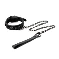   Nyakörv és póráz, NS Toys, Sinful 1” Collar, 51–55 cm, 2,5 cm széles, fekete, állítható, vinyl, BDSM/fetish