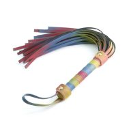   Korbács, NS Toys, Spectra Bondage Flogger Rainbow, 46-50 cm, szivárványos, műbőr, gondosan kidolgozott, BDSM játékokhoz