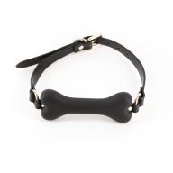   Szájpecek, NS Toys, Fetish & Fashion Roseanne, 11–15 cm hossz, 4–4,4 cm átmérő, fekete, állítható műbőr pánt, szilikon pecek, bőrbarát