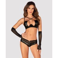   Erotikus kesztyű, Obsessive, A772, One Size, fekete, poliamid, női, szexi, alkalmi kiegészítő, csábító, elegáns