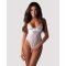 Nyitott aljú teddy body, Obsessive, Alissium Crotchless Teddy, M/L, fehér, poliamid, szexi, erotikus