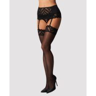   Combfix harisnya, Obsessive, Lecille Stockings, S/M, fekete, poliamid, rugalmas, szexi, elegáns megjelenéshez, fehérnemű szettekhez ideális