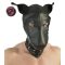 BDSM kutyamaszk, Orion Fetish Collection, Dog Mask, One Size (S–L), fekete, műbőr hatású, cipzáras száj, szegecsekkel, gallér és pórázkarika