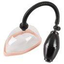 Punci pumpa, Orion, Intimate Pleasure Pump, 12,5 x 7,5 x 6,5 cm, áttetsző-fekete, anatómiai, kézi pumpás, leeresztőszelep, vákuumos, ABS/PVC