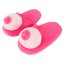 Mell formájú papucs, Orion, Boobs Slippers, One Size (42-45), rózsaszín, plüss poliészter, csúszásgátlós talp, bimbós dizájn, humoros ajándék