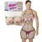 Erotikus kötény, Orion, Boobs, One Size, testszínű/fehér, plüss mellekkel, 3D, unisex, vicces, poliészter, fekete szegéllyel, kézi mosás