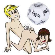  Szex dobókocka, Orion, Sex-Positions, 3 x 3 x 3 cm, fehér, 12-oldalú, illusztrált szexpózokkal, tartós akril