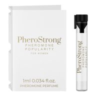   Feromonos parfüm nőknek, PheroStrong, Popularity for Women, 1 ml, áttetsző, gyümölcsös-virágos ciprusos illat, hosszan tartó hatás, utazó mini