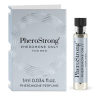   Feromonos parfüm, PheroStrong, Only for Men, 1 ml, színtelen, férfiaknak, Eau de Toilette, fűszeres-fás, citrusos, tengeri jegyekkel, minta fiola