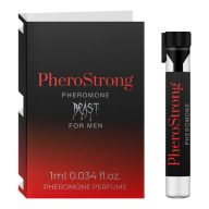   Feromonos parfüm, PheroStrong, Beast for Men, 1 ml, átlátszó, EDT, minta fiola, citrom-menta, gyömbér, jázmin, szantál, cédrus, férfiaknak