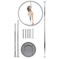   Táncrúd, Pipedream - Fetish Fantasy Series, Fantasy Dance Pole, 222,5–283,5 cm, ezüst, mennyezetre szerelhető, rozsdamentes acél