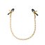 Mellcsipesz, Pipedream - Fetish Fantasy Gold, Chain Nipple Clamps, 16–20 cm, arany-fekete, állítható szorítású, láncos, PVC, erotikus