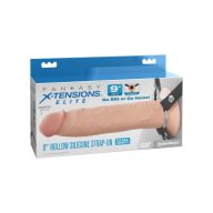  Dildó, Pipedream - Fantasy X-tensions Elite, Hollow Strap-On, 22,9 cm, testszínű, szilikon, üreges, felcsatolható, kétrétegű, erezetes