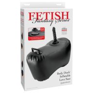   Felfújható szexbútor, Pipedream, Fetish Fantasy Series Body Dock, fekete, szilikon dildó 20,6×4,3 cm, 136 kg-ig terhelhető, 8,4 cm-ig kompatibilis