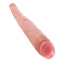Kétvégű dildó, Pipedream - King Cock, Tapered Double Dildo Light, 40,6 cm, testszínű, élethű, erezetes, flexibilis, uniszex, vízálló, PVC